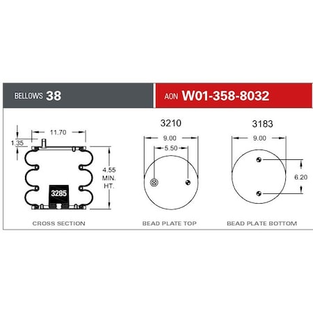 Firestone 38D RB 2BN RBST 3/4CF BN SUPP PADS W013588032